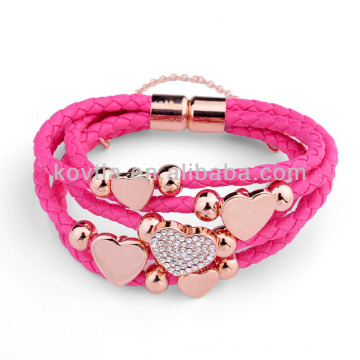 Pulsera de cuero trenzado favorita de la muchacha de NH00773 para el partido